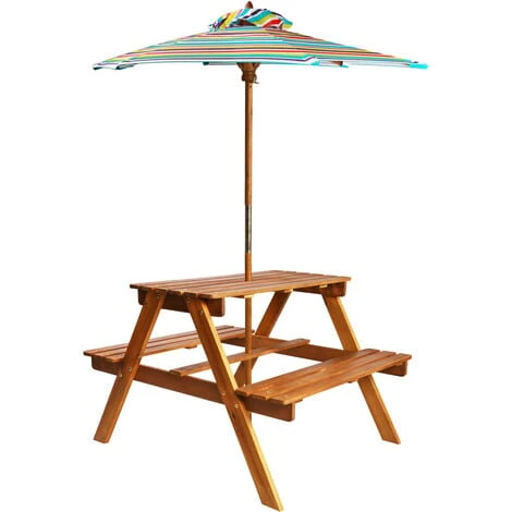 Table à Pique-nique Et Parasol Enfants 79x90x60cm Acacia Solide VidaXL 3 Table à Pique-nique Et Parasol Enfants 79x90x60cm Acacia Solide VidaXL