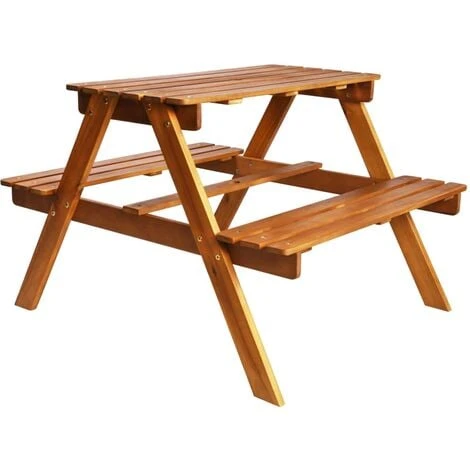Table à Pique-nique Et Parasol Enfants 79x90x60cm Acacia Solide VidaXL 6 Table à Pique-nique Et Parasol Enfants 79x90x60cm Acacia Solide VidaXL – Image 4