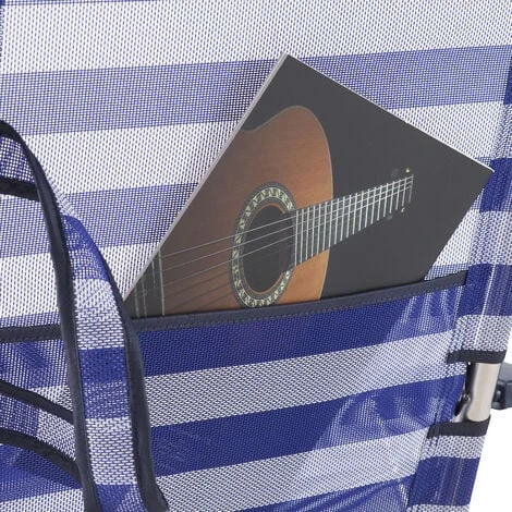 Chaise De Plage Lit Pliable Solenny 4 Positions Dossier Bas Avec Accoudoirs 77x60x83 cm 5 Chaise De Plage Lit Pliable Solenny 4 Positions Dossier Bas Avec Accoudoirs 77x60x83 cm – Image 3