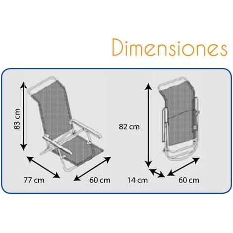 Chaise De Plage Lit Pliable Solenny 4 Positions Dossier Bas Avec Accoudoirs 77x60x83 cm 6 Chaise De Plage Lit Pliable Solenny 4 Positions Dossier Bas Avec Accoudoirs 77x60x83 cm – Image 4