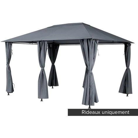 Jeu De 6 Rideaux Pour La Tonnelle Santorini 3 X 4 M Ardoise 4 Jeu De 6 Rideaux Pour La Tonnelle Santorini 3 X 4 M Ardoise – Image 2