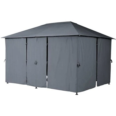Jeu De 6 Rideaux Pour La Tonnelle Santorini 3 X 4 M Ardoise 5 Jeu De 6 Rideaux Pour La Tonnelle Santorini 3 X 4 M Ardoise – Image 3