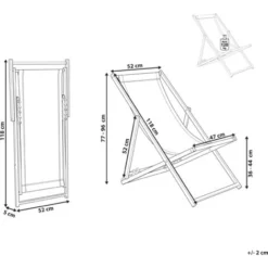 Transat De Plage Jardin Ou Terrasse Pliable En Aluminium Noir Et Textile Blanc Beige Résistant Et Durable Design Léger Intemporel Et Moderne Beliani -Promos Verde Rêverie Boutique 14769985 3