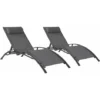 Lot De 2 Transats GALAPAGOS En Textilène Gris - Aluminium Gris Anthracite -Promos Verde Rêverie Boutique 1477172 1