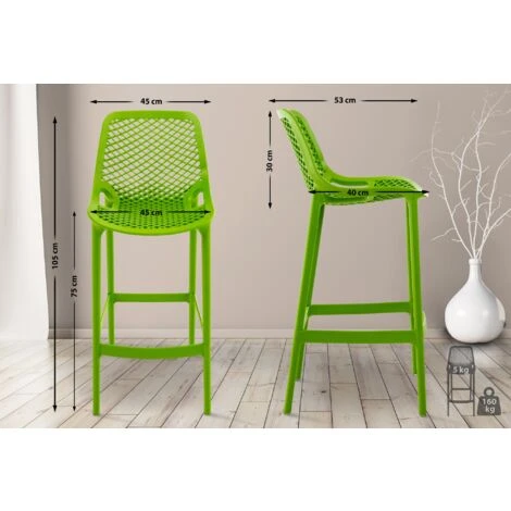 Tabouret De Bar Extérieur Air Vert 4 Tabouret De Bar Extérieur Air Vert – Image 2