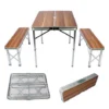 Table Pliante Valise Alumium Deux Bancs 90x66x70 Cm Finition Bois Table De Camping Fête Barbecue 2 Table Pliante Valise Alumium Deux Bancs 90x66x70 Cm Finition Bois Table De Camping Fête Barbecue -Promos Verde Rêverie Boutique 14850199 1