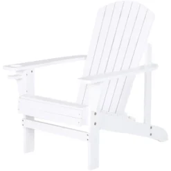 OUTSUNNY Fauteuil De Jardin Adirondack Chaise Longue Inclinable En Bois 97L X 73l X 93H Cm Blanc