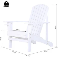 OUTSUNNY Fauteuil De Jardin Adirondack Chaise Longue Inclinable En Bois 97L X 73l X 93H Cm Blanc 9 OUTSUNNY Fauteuil De Jardin Adirondack Chaise Longue Inclinable En Bois 97L X 73l X 93H Cm Blanc -Promos Verde Rêverie Boutique 1526518 3
