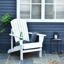 OUTSUNNY Fauteuil De Jardin Adirondack Chaise Longue Inclinable En Bois 97L X 73l X 93H Cm Blanc 10 OUTSUNNY Fauteuil De Jardin Adirondack Chaise Longue Inclinable En Bois 97L X 73l X 93H Cm Blanc -Promos Verde Rêverie Boutique 1526518 4