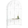 Banc De Jardin Rosie Demi-cercle Avec Arche à Rosiers Antique/blanc 2 Banc De Jardin Rosie Demi-cercle Avec Arche à Rosiers Antique/blanc -Promos Verde Rêverie Boutique 15483775 1