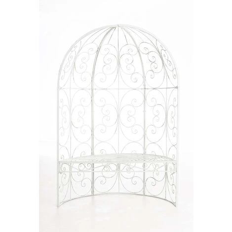 Banc De Jardin Rosie Demi-cercle Avec Arche à Rosiers Antique/blanc 4 Banc De Jardin Rosie Demi-cercle Avec Arche à Rosiers Antique/blanc – Image 2