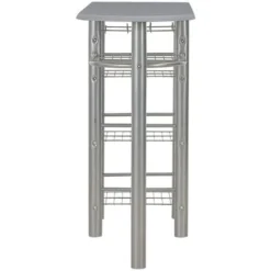 Ensemble De Bar Avec étagères 3 Pcs Bois Et Acier Gris VidaXL 10 Ensemble De Bar Avec étagères 3 Pcs Bois Et Acier Gris VidaXL -Promos Verde Rêverie Boutique 15739043 4