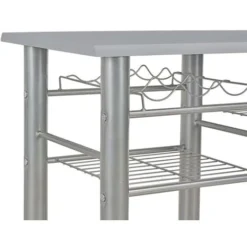 Ensemble De Bar Avec étagères 3 Pcs Bois Et Acier Gris VidaXL 11 Ensemble De Bar Avec étagères 3 Pcs Bois Et Acier Gris VidaXL -Promos Verde Rêverie Boutique 15739043 5