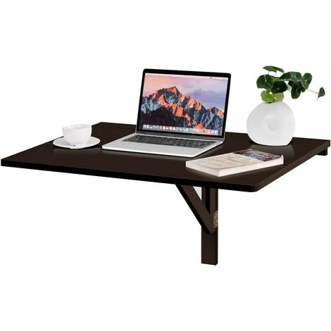 COSTWAY Table Murale Rabattable En Bois De Pin Et MDF 80 X 60 X 43 CM Table Pliable Idéal Pour Café,Cuisine,Balcon, Bureau Noir 3 COSTWAY Table Murale Rabattable En Bois De Pin Et MDF 80 X 60 X 43 CM Table Pliable Idéal Pour Café,Cuisine,Balcon, Bureau Noir