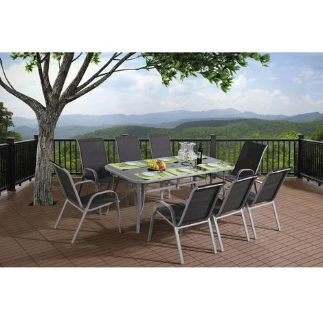 Salon De Jardin Cordoba XL 180 8 Places - Phoenix - Gris Foncé 4 Salon De Jardin Cordoba XL 180 8 Places - Phoenix - Gris Foncé – Image 2