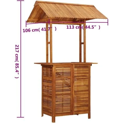 Table De Bar D'extérieur Avec Toit 122x106x217 Cm Bois D'acacia VidaXL 5 Table De Bar D'extérieur Avec Toit 122x106x217 Cm Bois D'acacia VidaXL – Image 3