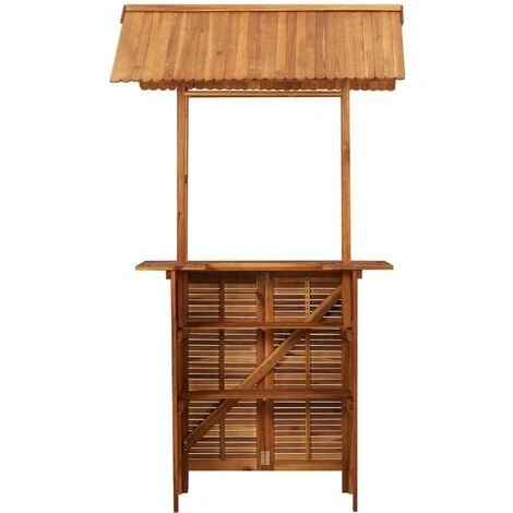 Table De Bar D'extérieur Avec Toit 122x106x217 Cm Bois D'acacia VidaXL 6 Table De Bar D'extérieur Avec Toit 122x106x217 Cm Bois D'acacia VidaXL – Image 4