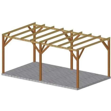 Pergola Bois 15m² - 3 X 5 Autoportée - Origine FR - Pergola Avec La Visserie Acier Zingué 4 Pergola Bois 15m² - 3 X 5 Autoportée - Origine FR - Pergola Avec La Visserie Acier Zingué – Image 2
