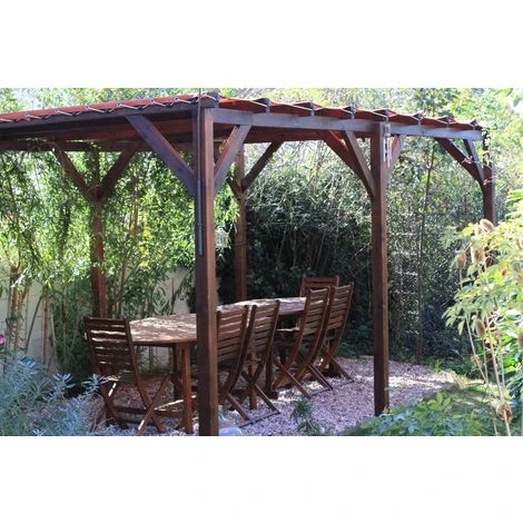 Pergola Bois 15m² - 3 X 5 Autoportée - Origine FR - Pergola Avec La Visserie Acier Zingué 5 Pergola Bois 15m² - 3 X 5 Autoportée - Origine FR - Pergola Avec La Visserie Acier Zingué – Image 3
