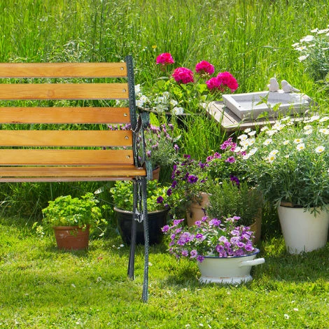 Relaxdays Banc De Jardin, 2 Places, Lattes En Bois, Fonte De Fer, Balcon Et Terrasse, HLP 73,5 X 126 X 52,5 Cm, Nature 5 Relaxdays Banc De Jardin, 2 Places, Lattes En Bois, Fonte De Fer, Balcon Et Terrasse, HLP 73,5 X 126 X 52,5 Cm, Nature – Image 3