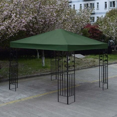 COSTWAY Toile De Rechange Pour Pavillon Toile De Toit Pour Tente Canopée Pour Tonnelles 300 X 300 Cm Encre Verte 6 COSTWAY Toile De Rechange Pour Pavillon Toile De Toit Pour Tente Canopée Pour Tonnelles 300 X 300 Cm Encre Verte – Image 4