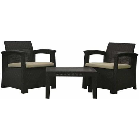 Salon De Jardin Chillvert Perugia En Résine 2 Canapés + Table Marron 3 Salon De Jardin Chillvert Perugia En Résine 2 Canapés + Table Marron