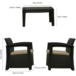 Salon De Jardin Chillvert Perugia En Résine 2 Canapés + Table Marron 10 Salon De Jardin Chillvert Perugia En Résine 2 Canapés + Table Marron -Promos Verde Rêverie Boutique 17004663 4