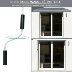 OUTSUNNY Store Banne Manuel Rétractable Aluminium Polyester Imperméabilisé 2,95L X 2,5l M Gris 11 OUTSUNNY Store Banne Manuel Rétractable Aluminium Polyester Imperméabilisé 2,95L X 2,5l M Gris -Promos Verde Rêverie Boutique 17842657 5