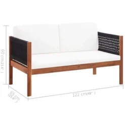 Canapé De Jardin à 2 Places Bois D'acacia Massif VidaXL 9 Canapé De Jardin à 2 Places Bois D'acacia Massif VidaXL -Promos Verde Rêverie Boutique 17928705 3