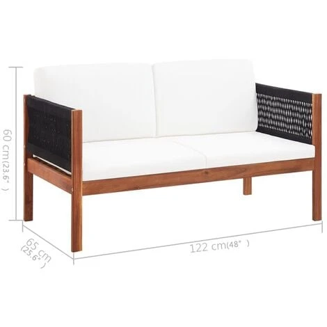 Canapé De Jardin à 2 Places Bois D'acacia Massif VidaXL 5 Canapé De Jardin à 2 Places Bois D'acacia Massif VidaXL – Image 3