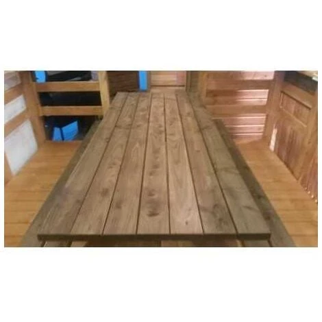 Table Banc De Pique-Nique 6 Pers. PMR Douglas Autoclave Marron 2m 4 Table Banc De Pique-Nique 6 Pers. PMR Douglas Autoclave Marron 2m – Image 2