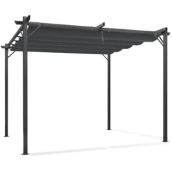 Pergola édition Spéciale Toit Rétractable 3x4 M Et 4 Stores Gris Anthracite 9 Pergola édition Spéciale Toit Rétractable 3x4 M Et 4 Stores Gris Anthracite -Promos Verde Rêverie Boutique 18148464 3