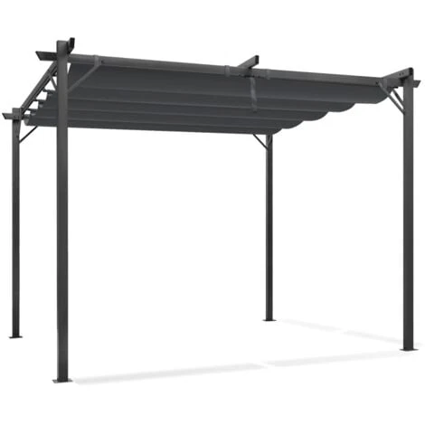 Pergola édition Spéciale Toit Rétractable 3x4 M Et 4 Stores Gris Anthracite 5 Pergola édition Spéciale Toit Rétractable 3x4 M Et 4 Stores Gris Anthracite – Image 3