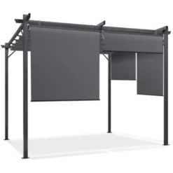 Pergola édition Spéciale Toit Rétractable 3x4 M Et 4 Stores Gris Anthracite 10 Pergola édition Spéciale Toit Rétractable 3x4 M Et 4 Stores Gris Anthracite -Promos Verde Rêverie Boutique 18148464 4