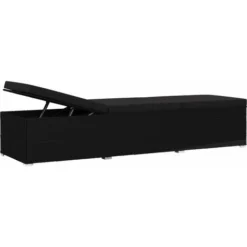 Chaise Longue Avec Coussin Résine Tressée Noir VidaXL 11 Chaise Longue Avec Coussin Résine Tressée Noir VidaXL -Promos Verde Rêverie Boutique 18183129 5