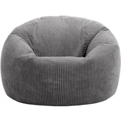 Icon Pouf Classique En Velours Côtelé Kingston, Fauteuil Pouf Pour Adultes, 85cm X 50cm, Gris Anthracite -Promos Verde Rêverie Boutique 18265452 4