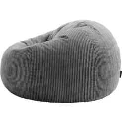 Icon Pouf Classique En Velours Côtelé Kingston, Fauteuil Pouf Pour Adultes, 85cm X 50cm, Gris Anthracite -Promos Verde Rêverie Boutique 18265452 5