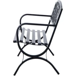 Outsunny Banc De Jardin Terrasse En Acier Fonte Noir 3 Places 127 X 60 X 85 Cm Charge Max 250 Kg 9 Outsunny Banc De Jardin Terrasse En Acier Fonte Noir 3 Places 127 X 60 X 85 Cm Charge Max 250 Kg -Promos Verde Rêverie Boutique 18304341 3
