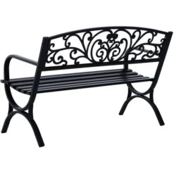 Outsunny Banc De Jardin Terrasse En Acier Fonte Noir 3 Places 127 X 60 X 85 Cm Charge Max 250 Kg 10 Outsunny Banc De Jardin Terrasse En Acier Fonte Noir 3 Places 127 X 60 X 85 Cm Charge Max 250 Kg -Promos Verde Rêverie Boutique 18304341 4