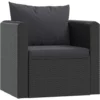 Fauteuil Avec Coussins Résine Tressée Noir VidaXL 2 Fauteuil Avec Coussins Résine Tressée Noir VidaXL -Promos Verde Rêverie Boutique 18379421 1
