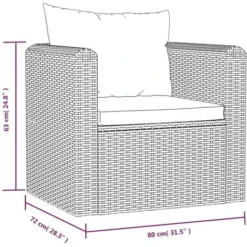 Fauteuil Avec Coussins Résine Tressée Noir VidaXL 9 Fauteuil Avec Coussins Résine Tressée Noir VidaXL -Promos Verde Rêverie Boutique 18379421 3