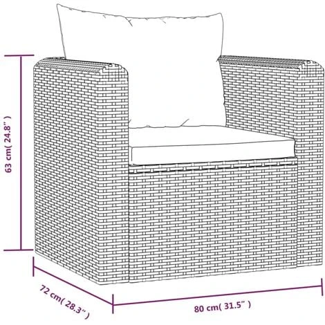 Fauteuil Avec Coussins Résine Tressée Noir VidaXL 5 Fauteuil Avec Coussins Résine Tressée Noir VidaXL – Image 3