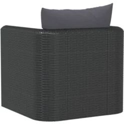 Fauteuil Avec Coussins Résine Tressée Noir VidaXL 11 Fauteuil Avec Coussins Résine Tressée Noir VidaXL -Promos Verde Rêverie Boutique 18379421 5