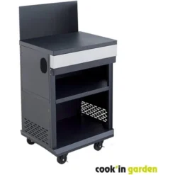 Desserte De Jardin - Noir / Inox - Module Compatible Fidji 3 Et 4 - Cuisine Extérieure - Cook'In Garden