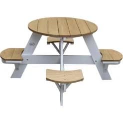 AXI UFO Table De Pique Nique Ronde Pour Enfants En Bois Table Ronde Enfant Pour Le Jardin En Marron Et Blanc Avec 4 Sièges 9 AXI UFO Table De Pique Nique Ronde Pour Enfants En Bois Table Ronde Enfant Pour Le Jardin En Marron Et Blanc Avec 4 Sièges -Promos Verde Rêverie Boutique 18396662 3