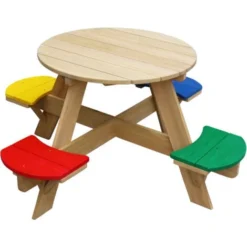 AXI UFO Table De Pique Nique Ronde Pour Enfants En Bois Table Ronde Enfant Pour Le Jardin Multicouleur Avec 4 Sièges 9 AXI UFO Table De Pique Nique Ronde Pour Enfants En Bois Table Ronde Enfant Pour Le Jardin Multicouleur Avec 4 Sièges -Promos Verde Rêverie Boutique 18396663 3