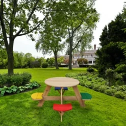 AXI UFO Table De Pique Nique Ronde Pour Enfants En Bois Table Ronde Enfant Pour Le Jardin Multicouleur Avec 4 Sièges 11 AXI UFO Table De Pique Nique Ronde Pour Enfants En Bois Table Ronde Enfant Pour Le Jardin Multicouleur Avec 4 Sièges -Promos Verde Rêverie Boutique 18396663 5