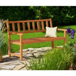 Banc De Jardin Kensington 2 Places En Bois D’acacia 120 Cm Résistant Aux Intempéries Terrasse Balcon Extérieur Parc