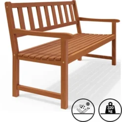 Banc De Jardin Kensington 2 Places En Bois D’acacia 120 Cm Résistant Aux Intempéries Terrasse Balcon Extérieur Parc 10 Banc De Jardin Kensington 2 Places En Bois D’acacia 120 Cm Résistant Aux Intempéries Terrasse Balcon Extérieur Parc -Promos Verde Rêverie Boutique 18473461 4