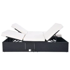 Casaria Bain De Soleil XXL 2 Personnes 160cm En Polyrotin Noir Avec Coussin Blanc Chaise Longue Réglable Extérieur 11 Casaria Bain De Soleil XXL 2 Personnes 160cm En Polyrotin Noir Avec Coussin Blanc Chaise Longue Réglable Extérieur -Promos Verde Rêverie Boutique 18473498 5